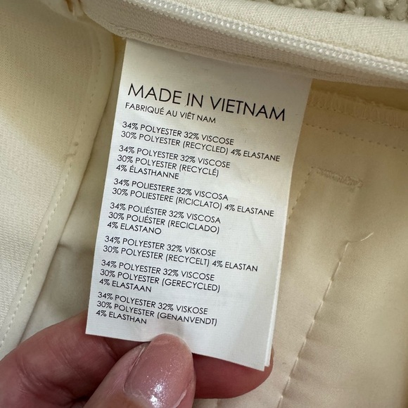 Club Monaco Cream Ivory Pleated Ankle Pants Trousers Size 6 - Picture 9 of 12